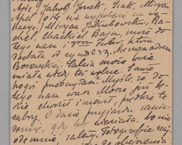 List S. Wilczyńskiej wysłany z Palestyny do byłego bursisty DS Jakuba Kutalczuka, 1.6.1938 r.; źródło: Zbiory Muzeum Warszawy