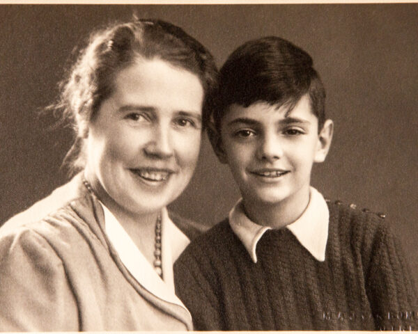 Peter Hein with "Aunt Cor," one of his helpers from the Dutch resistance, around 1947