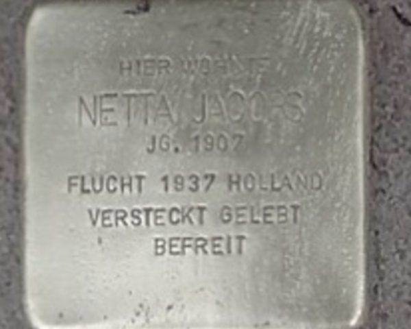 Stolperstein for Netta Hein (nee Jeannette Jacobs) in the city of Weener, Germany