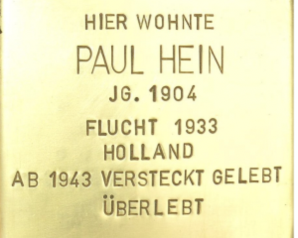 Stolperstein for Paul Hein in the city of Emden, Germany