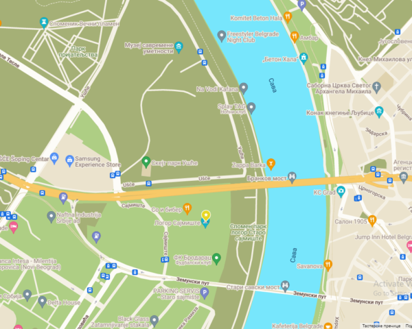 Mapa obozu Staro Sajmište (Judenlager Semlin)