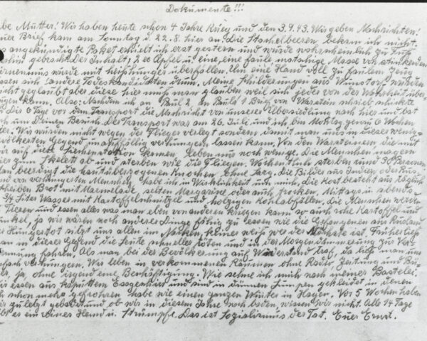 Ernst Putzkis Brief an seine Mutter. Quelle: Archiv des Landeswohlfahrtsverbands Hessen